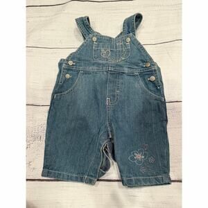 Genuine Kids From OshKosh Overalls Floral Accents size 3 months GUC
